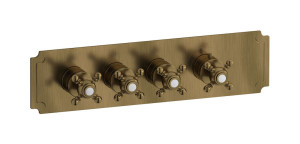 Комплект наружных частей термостата на 3 потребителей - горизонтальная с ручками Hermes WE ARE IB eua325bbnhr Antique Bronze Aqua