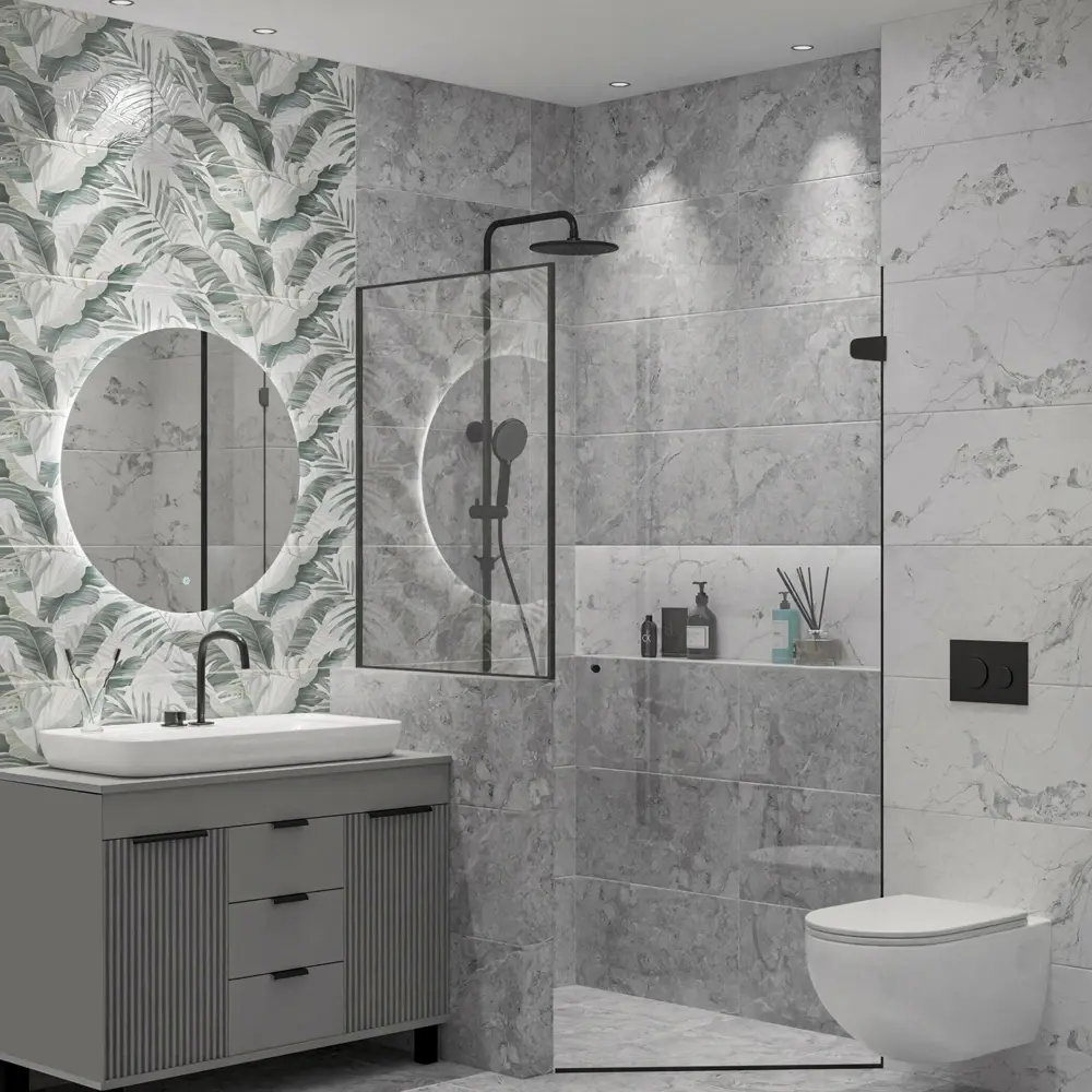 Настенная плитка Azori Misteria Grey 31.5x63 см 1.79 м² матовая цвет серый STLM-2141839 - Вид №5