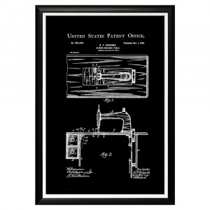 896521319_1818 Арт-постер «Патент на стол для швейной машины, 1901» Object Desire