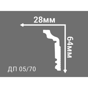 Плинтус потолочный с узором ДП 05/70 28х64х2000 мм ДЕ-БАГЕТ
