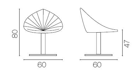 Кожаный спиц поворотный стул Fasem Fiorile ARCH-00094773 - Вид №3