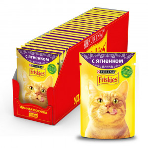 ПР0032301*24 Корм для кошек с ягненком в подливе, пауч 85 г (упаковка - 24 шт) Friskies