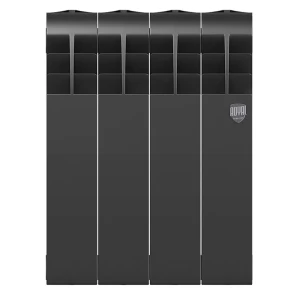 91230851 Радиатор Royal thermo BiLiner/Noir Sable350 4 секций боковое правое подключение биметалл черный графитовый STLM-1331689