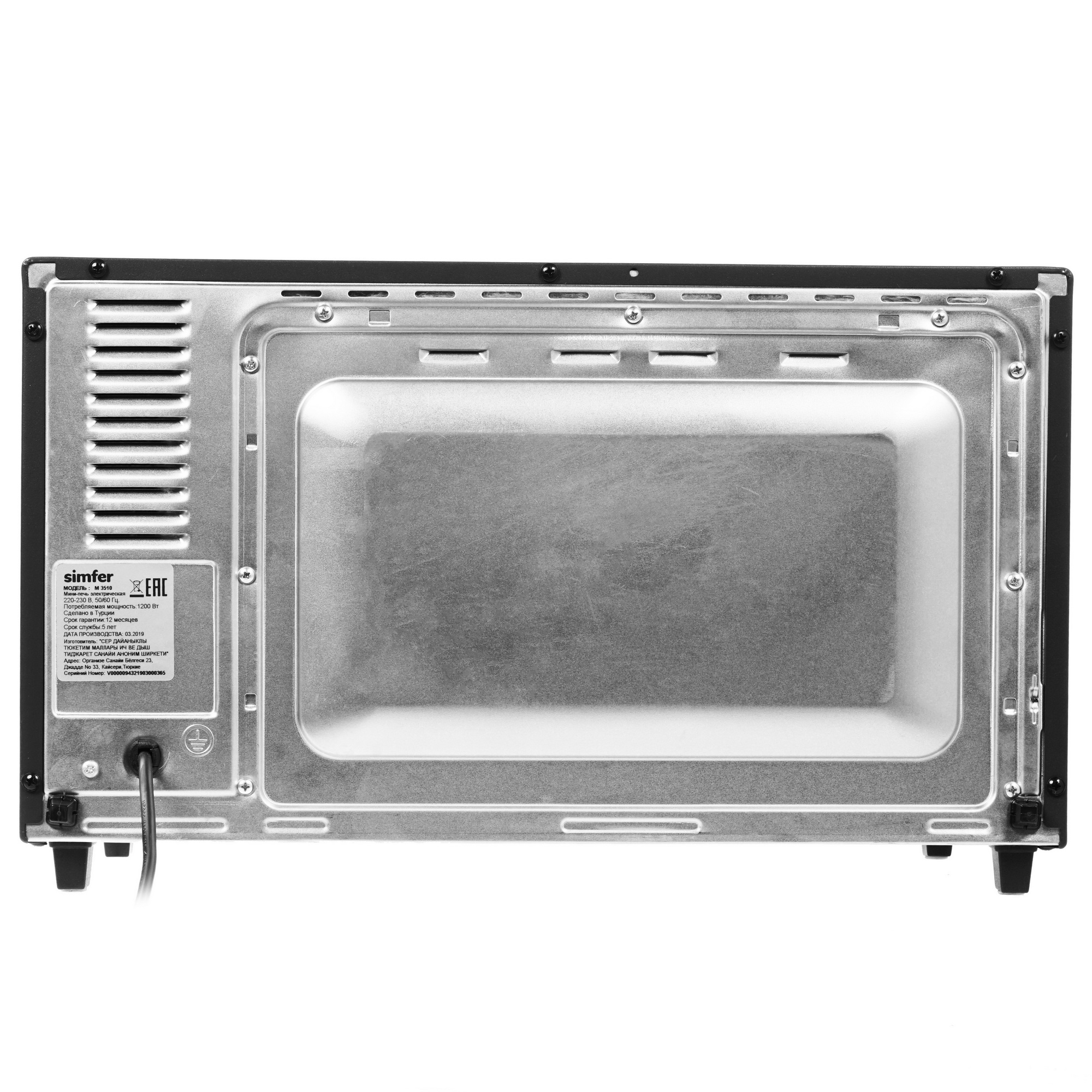 1138444 Мини-печь Simfer M3510 черный STDN-0063990 - Вид №6