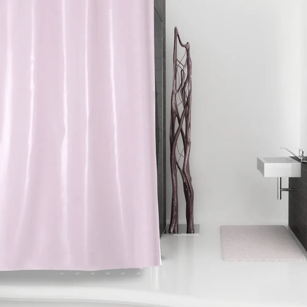 Штора для ванны Brillar pink, 180х200 см, полиэстер, цвет розовый 82168002 STLM-2015674 WESS - Вид №6