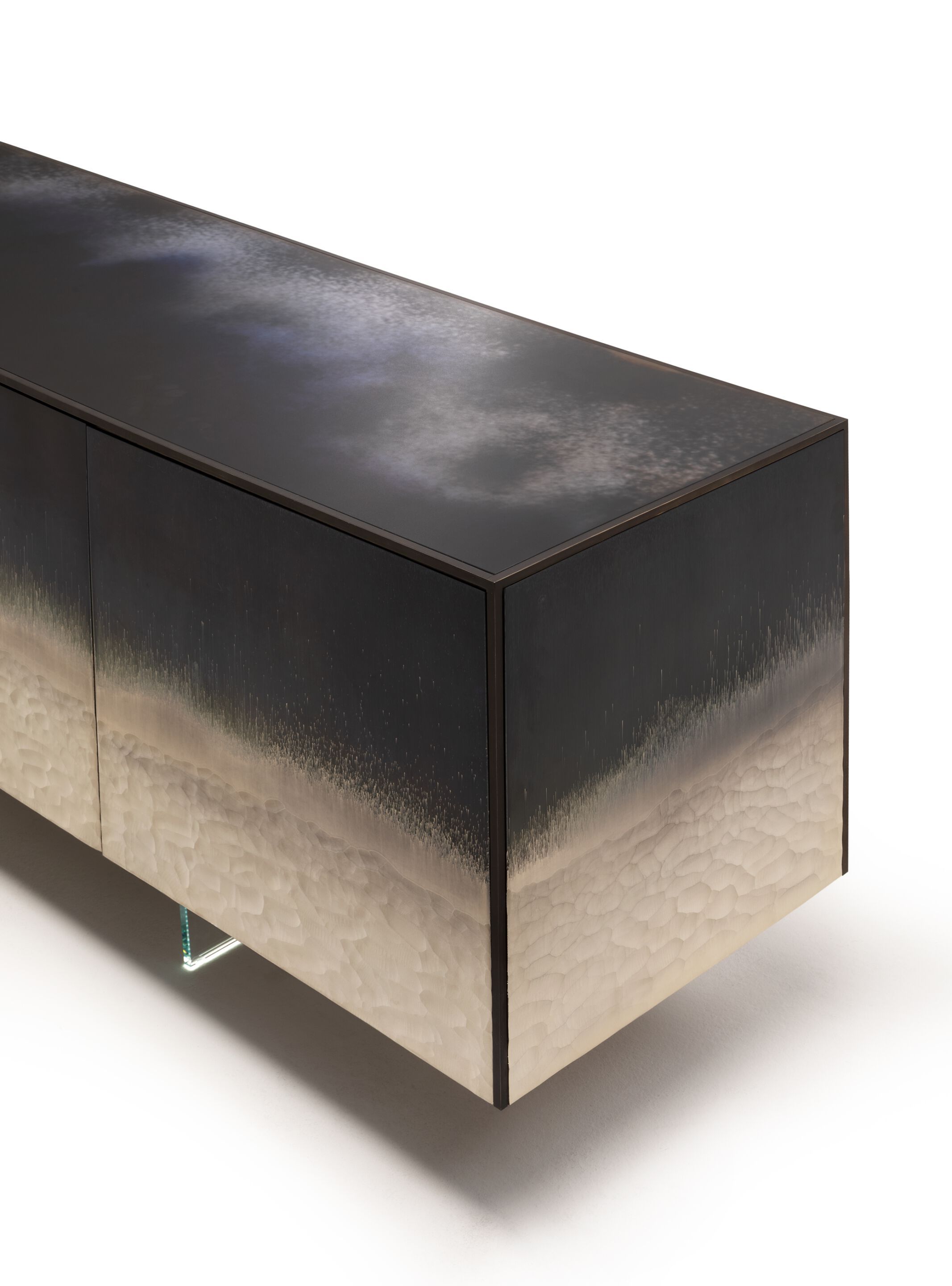 Деревянный шкаф со встроенным освещением и распашными дверями, покрытыми стеклом ARTE VENEZIANA итальянские пейзажи ARCH-00089113 - Вид №2