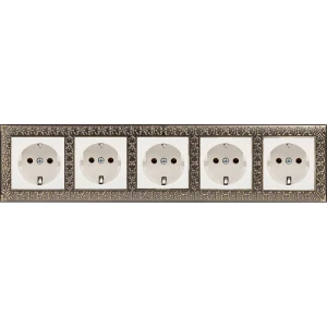 Рамка для розеток и выключателей Werkel Antik 5 постов цвет бронза