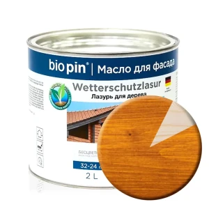Краска-масло для деревянного фасада Biopin цвет коричневый/коньяк 2 л