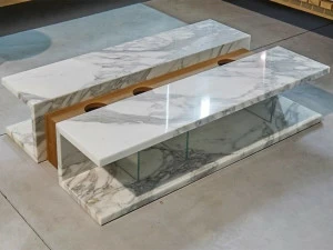 FranchiUmbertoMarmi Низкий прямоугольный журнальный столик из мрамора Bettogli