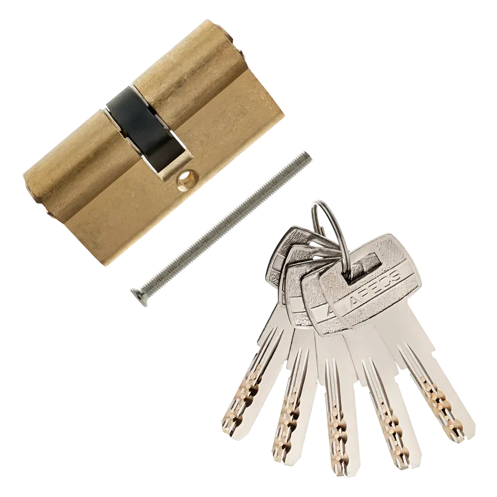 Цилиндр Apecs SM-60-G, 30x30 мм, ключ/ключ, цвет золото STLM-2175280 - Вид №1