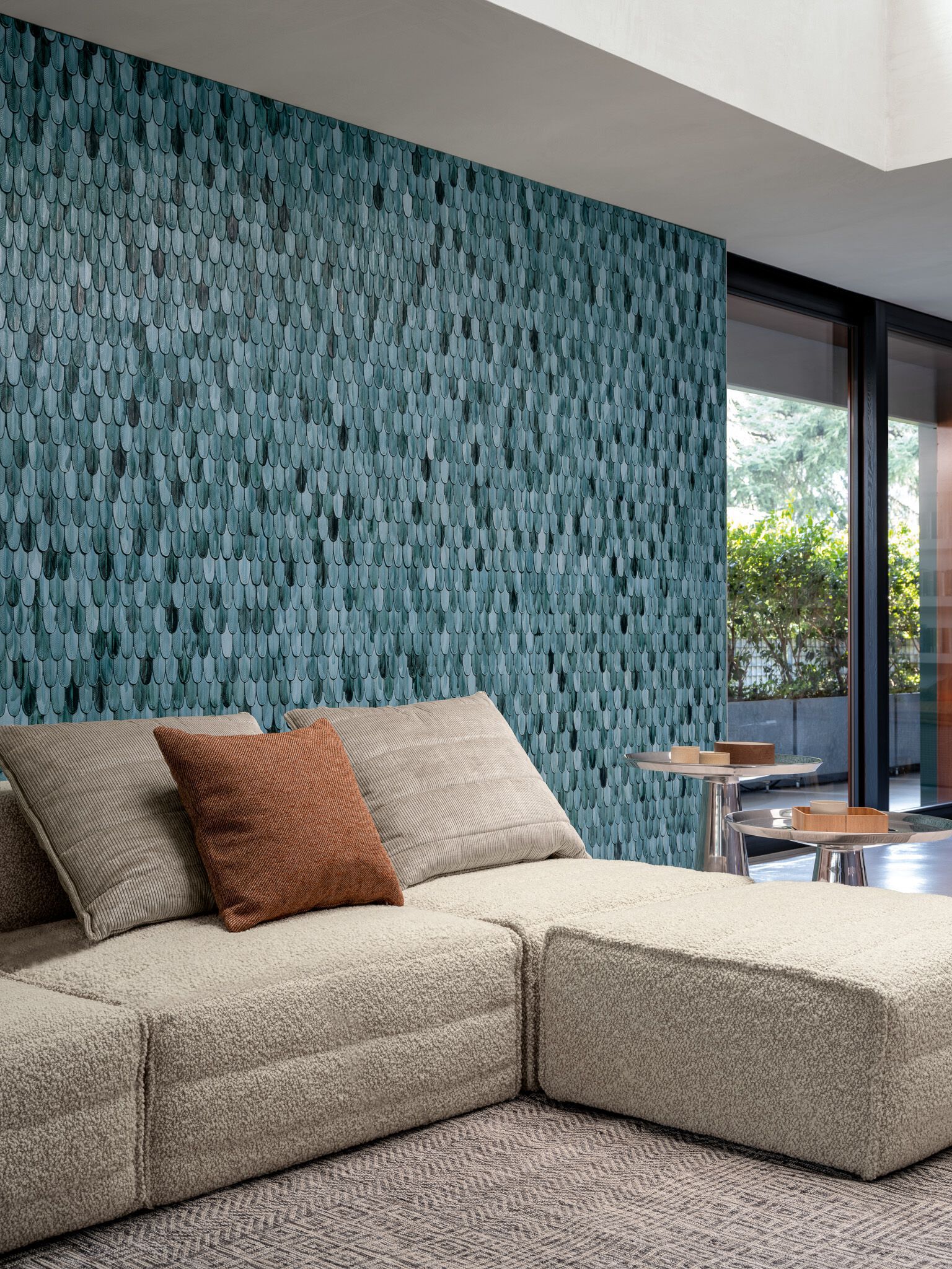 4-местный модульный тканевый диван с полуостровом Gervasoni Samet ARCH-00019321 - Вид №1