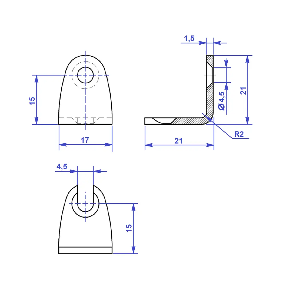 Стяжка угловая 21x21x17x1.5 мм сталь цвет серый 4 шт. 89403088 STLM-2086116 Santreyd  - Вид №1