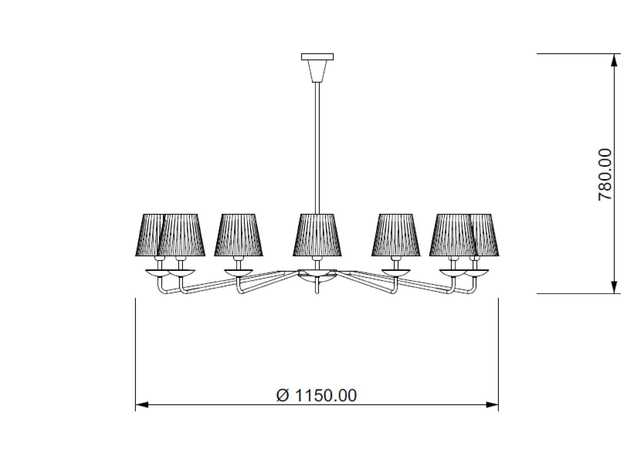 Металлический и тканевый светодиодный подвесной светильник Lampex Italiana NOVA ARCH-00090610 - Вид №2