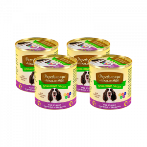 ПР0037810*4 Корм для собак Домашние обеды Каре ягненка, печень, овощи конс.240г (упаковка - 4 шт) ДЕРЕВЕНСКИЕ ЛАКОМСТВА