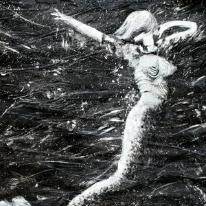 Арт-панель на холсте Alex Turco Woman Tribute Wild Siren In Black
