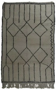AFOLKI Прямоугольный шерстяной коврик с длинным ворсом и геометрическими мотивами Beni ourain Taa1117be
