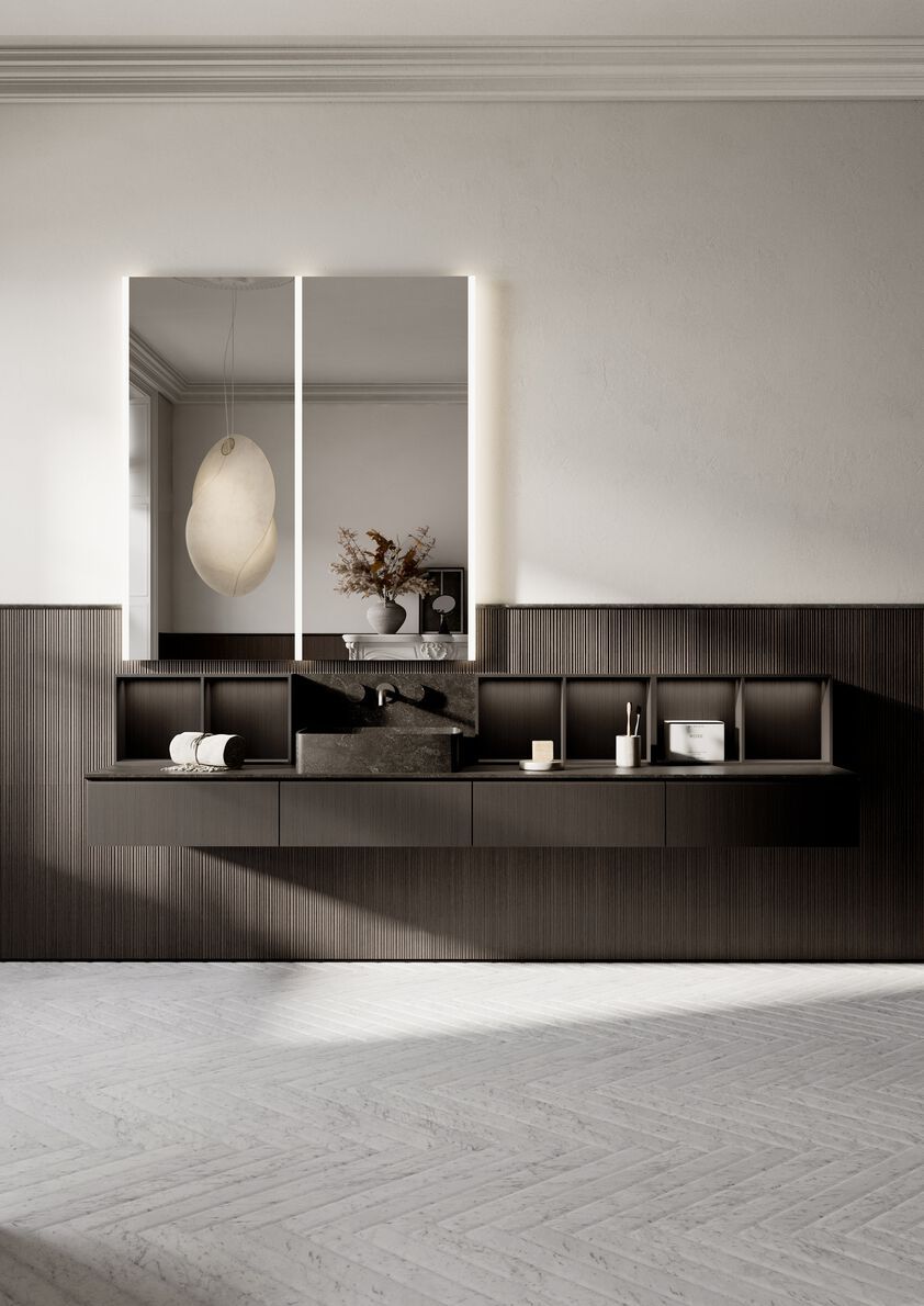 Мраморный секционный умывальник с зеркалом Salvatori HITO ARCH-00066235 - Вид №3