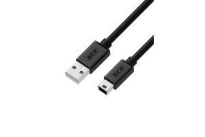 18723468 Кабель USB 2.0 0.5m AM/mini, черный, 28 AWG, экранирование, армирование, VIVUMI2M5P-BB2S-0.5m GCR