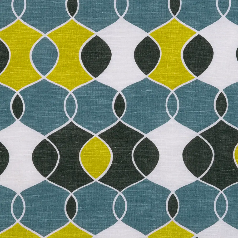 Штора на ленте «Геометрия» 145х260 см цвет бирюзово-жёлтый ВАСИЛИСА STLM-2061127 - Вид №1