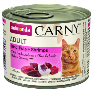 ПР0004576 Корм для кошек Carny Adult индейка, креветки конс. 200г Animonda
