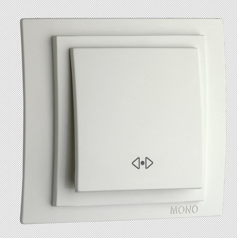 500-001925-112 Выключатель одноклавишный перекресный белый Mono Electric Despina/ Larissa