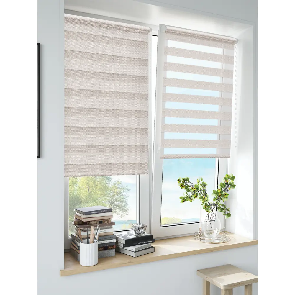 Штора рулонная день-ночь Liza 70x160 см бежевая MIAMOZA Коллекция 2024г STLM-2019705 - Вид №2