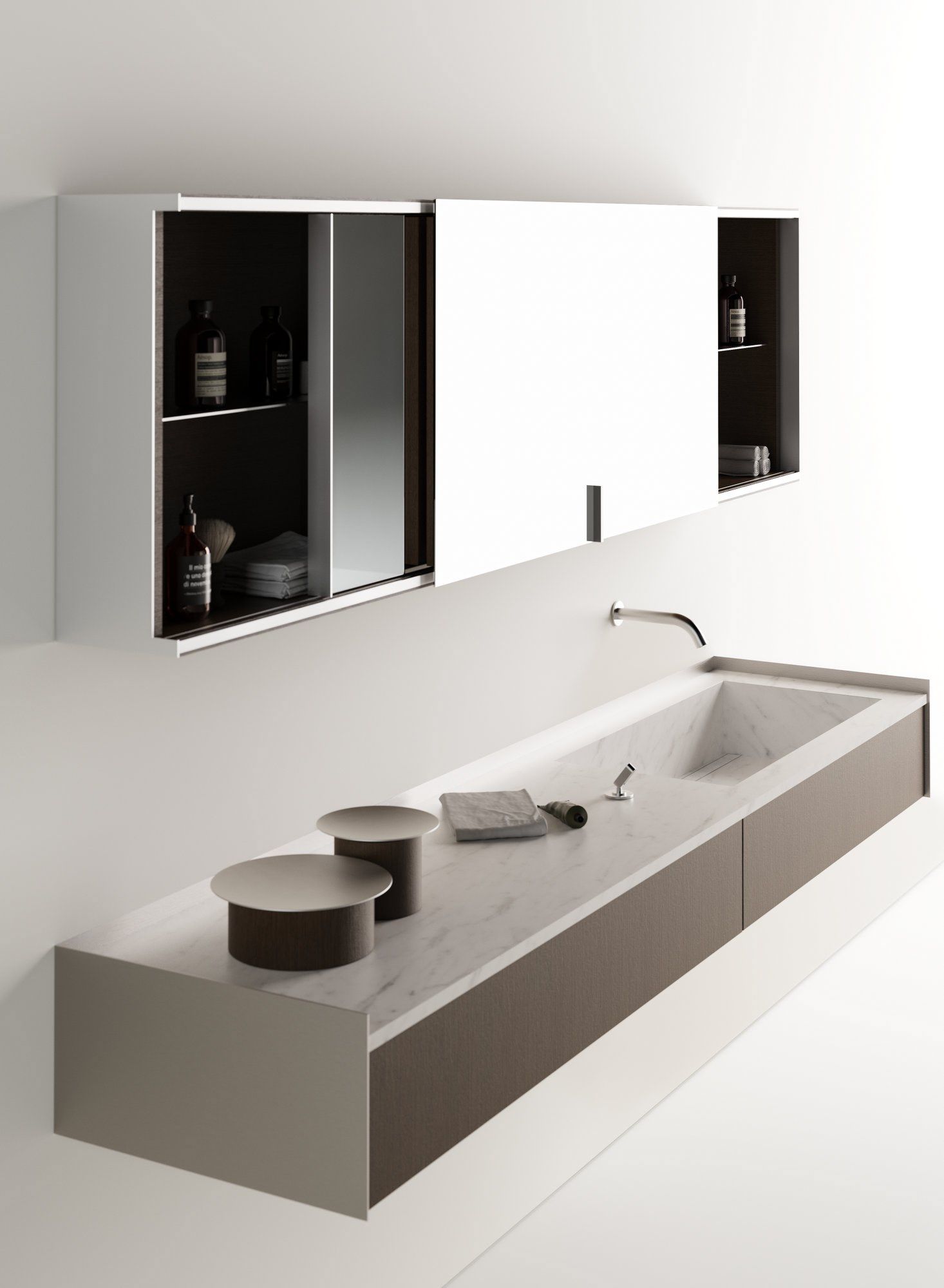 Зеркало с настенным контейнером для ванной комнаты Agape 028 ARCH-00102041 - Вид №1