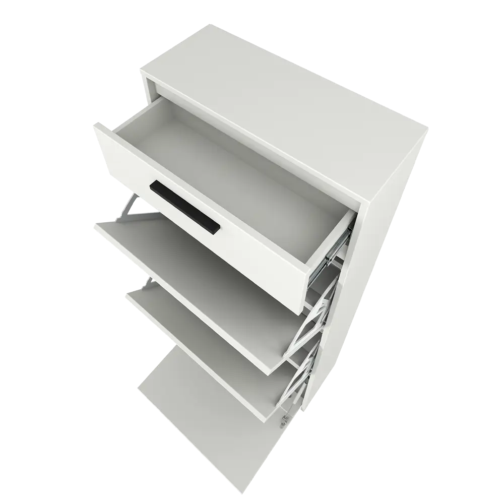 Шкаф для обуви Лион 60x143.5x24 см 3 ящика ЛДСП цвет белый Santreyd STLM-2116973 - Вид №7