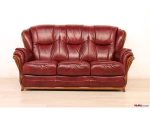 3-местный кожаный диван