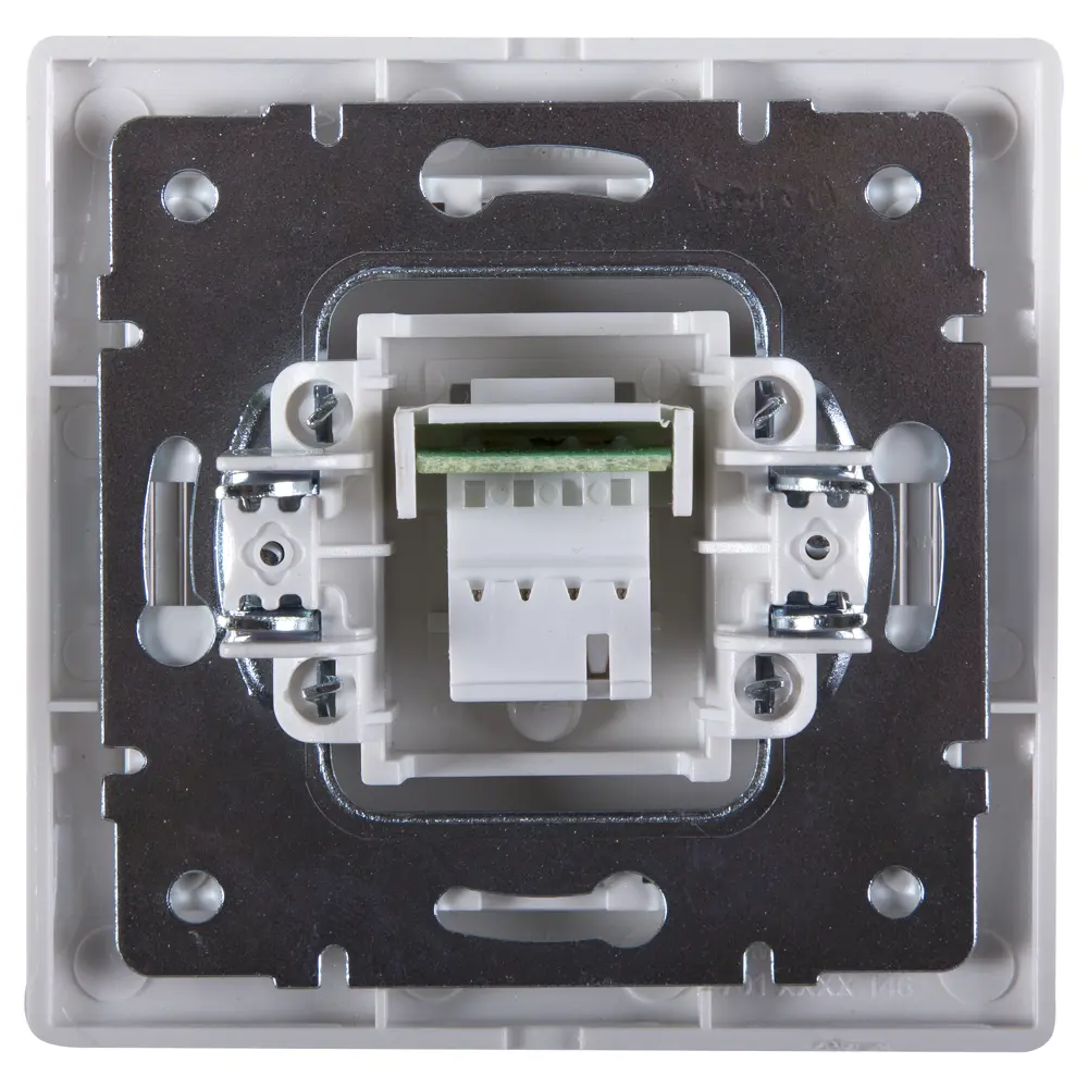 Розетка Lezard Mira, евро, телефонная, с вставкой, жемчужно-белая металлик STLM-2121046 - Вид №1