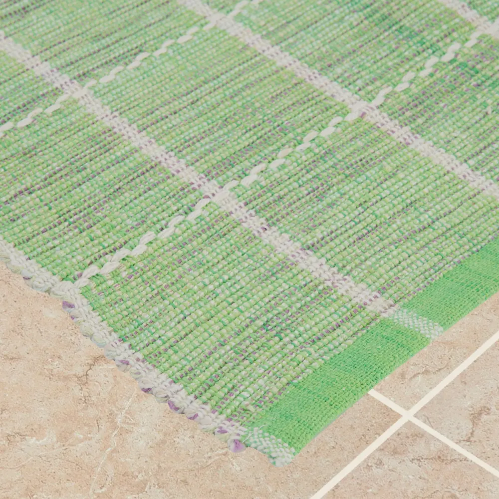 Коврик Клетка 60x90 см хлопок цвет зеленый CTIM STLM-2062488 - Вид №1