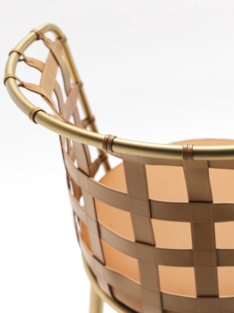 Высокий стальной стул с мягким сиденьем Fasem Lola ARCH-00024672