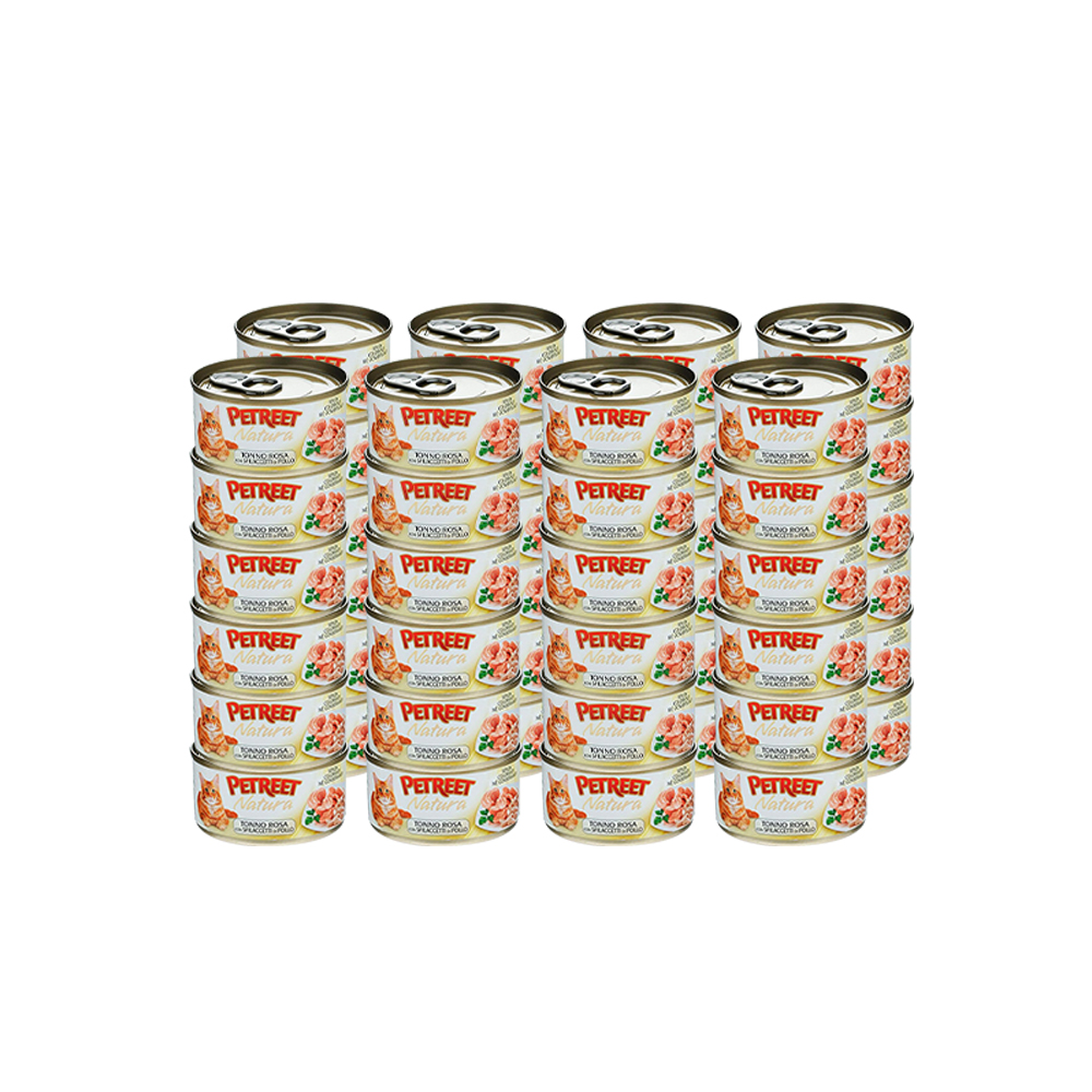 ПР0019080*48 Корм для кошек куриная грудка с тунцом конс. 70г (упаковка - 48 шт) PETREET 