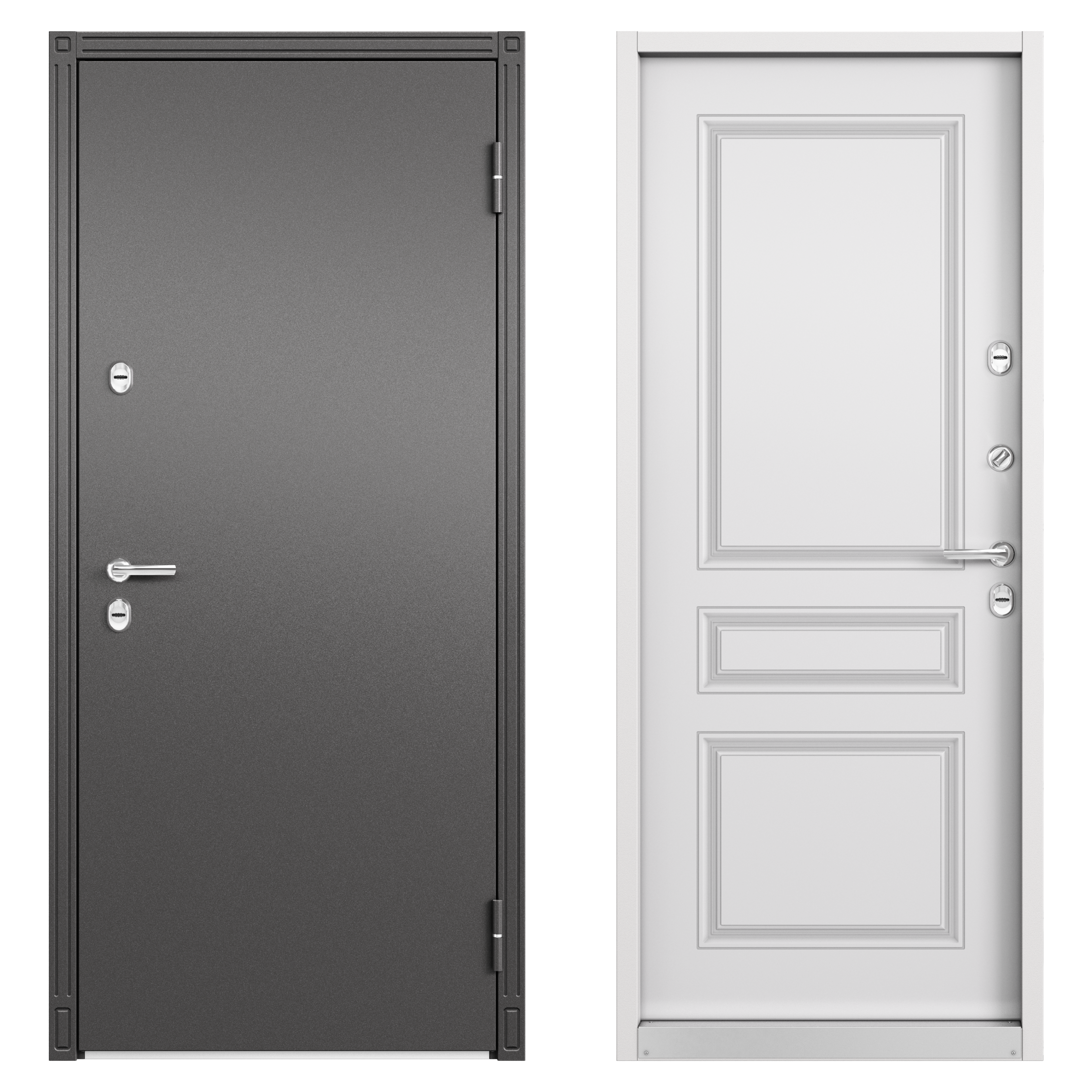 82858721 Дверь входная металлическая Термо С-2 эмаль, Стелла 880 мм, правая, цвет белый STLM-0037168 TOREX