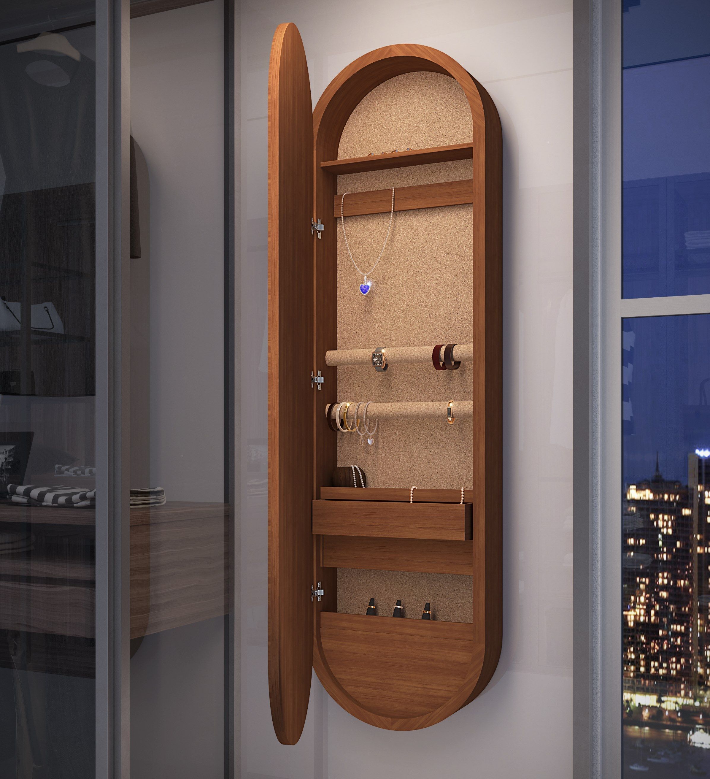 Деревянное зеркало с контейнером OTQ DEA ARCH-00016623 - Вид №5