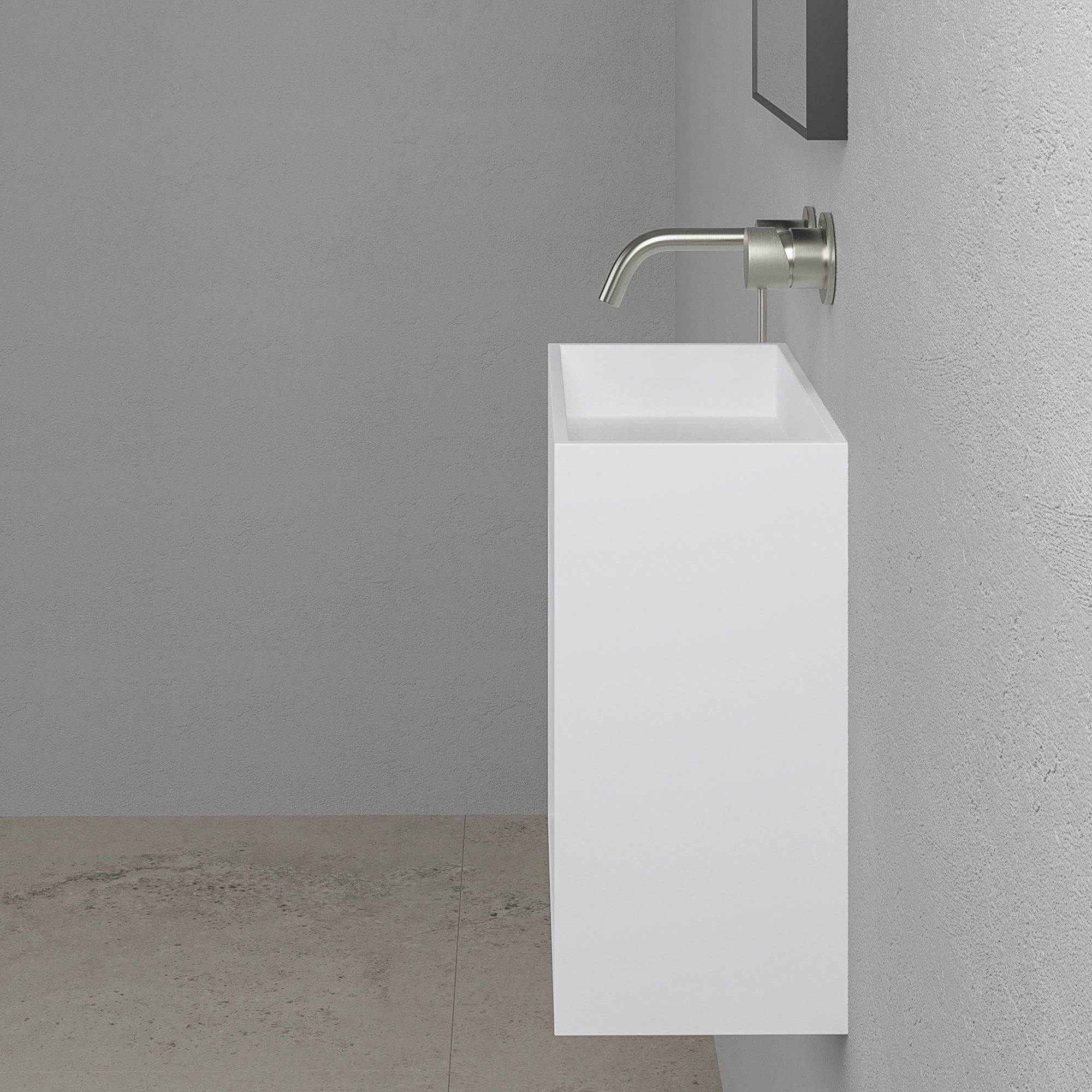 Прямоугольный одиночный подвесной умывальник из смолы LUSSO BLOK ARCH-00136938 - Вид №3