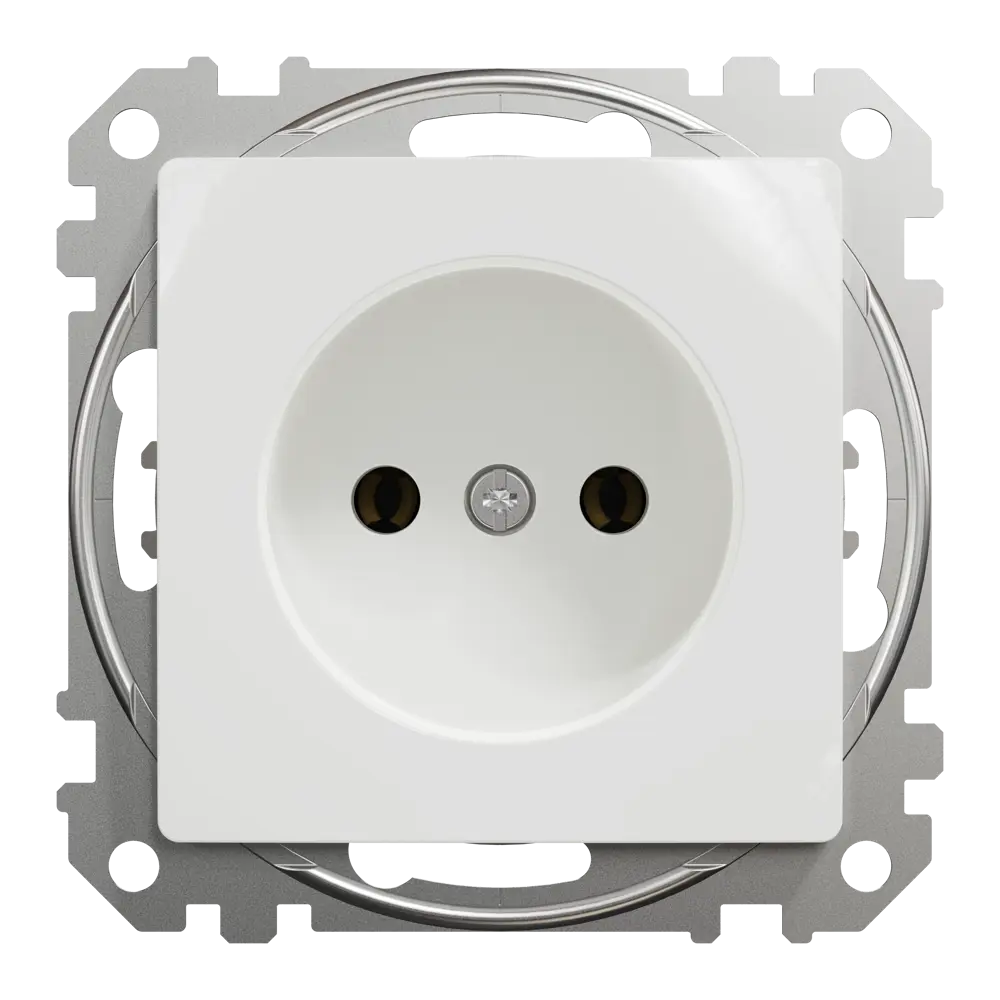 Розетка встраиваемая Systeme Electric Sedna Design  без заземления, цвет белый STLM-2146093