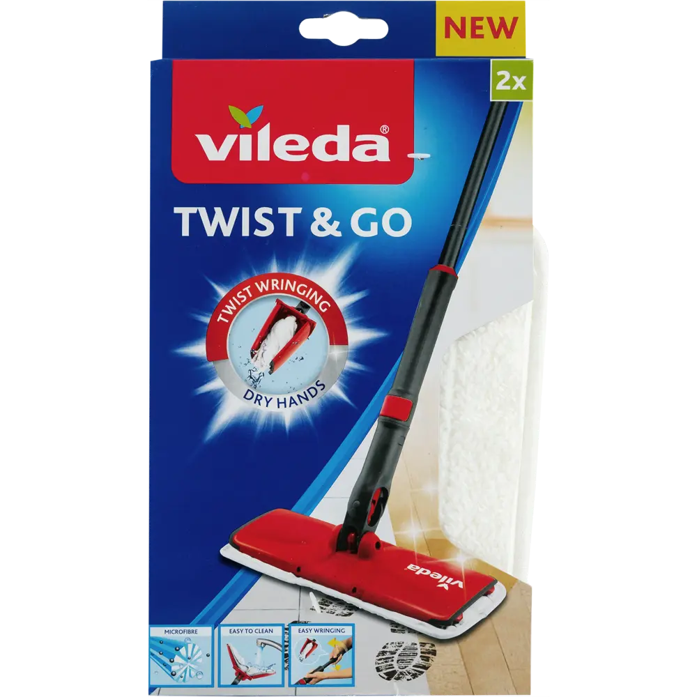 Насадка для швабры Твист энд Гоу Виледа, 35 см, микрофибра, цвет белый, 2 шт VILEDA STLM-2088238 - Вид №3