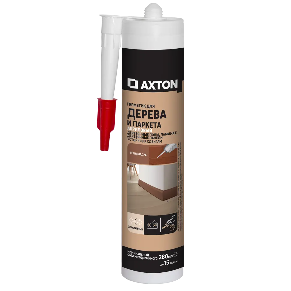 Герметик акриловый Axton для дерева и паркета темный дуб 280 мл STLM-2011652