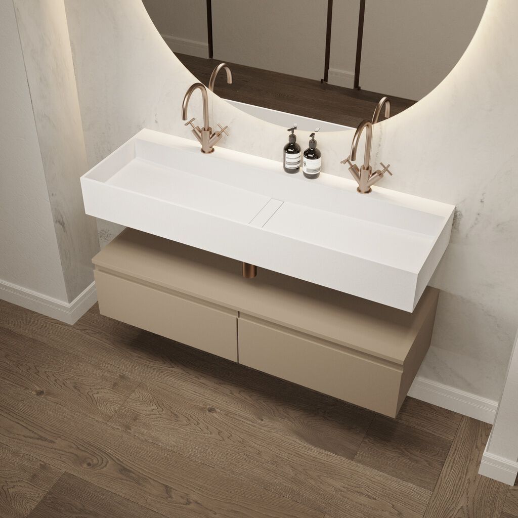 Одиночный подвесной умывальник из минерального камня® RILUXA LAVATERA ARCH-00109764