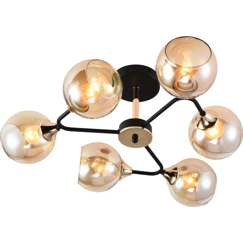 Люстра потолочная Rivoli Alison модерн 6 ламп, цвет черный STLM-2111599