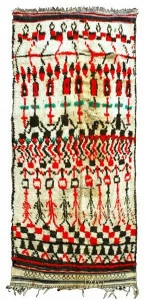 AFOLKI Прямоугольный шерстяной коврик с длинным ворсом и узором Azilal Taa173be