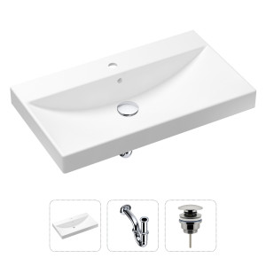 90704520 Раковина накладная 21520597 80см, с донным клапаном и сифоном Bathroom Sink STLM-0346354 LAVINIA BOHO