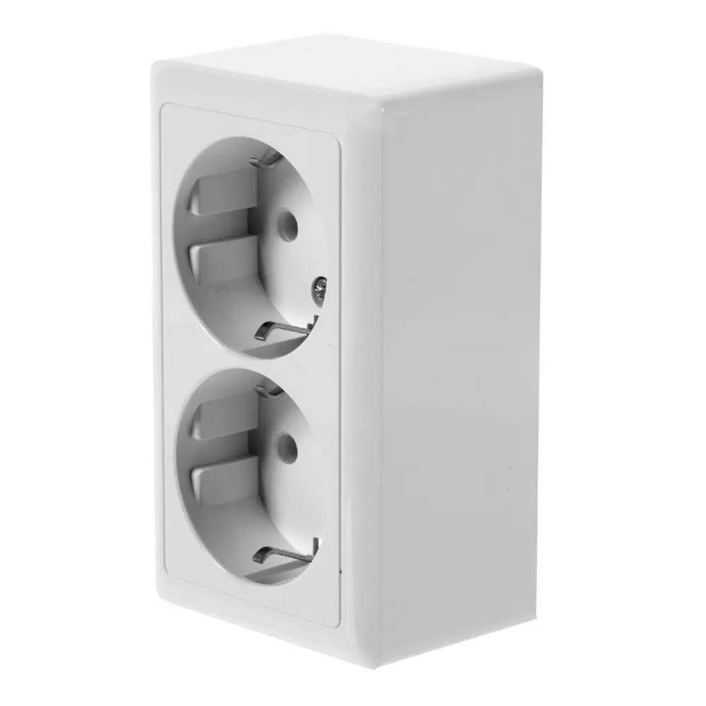 Розетка Хит 2 разъема заземление цвет белый Schneider Electric STLM-2184178