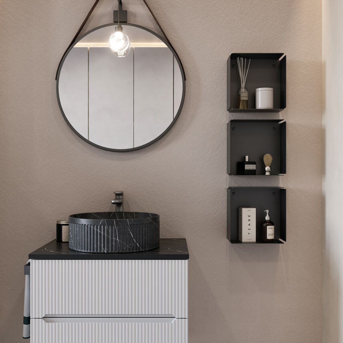 Деревянный одиночный подвесной умывальник с ящиками LEGNOBAGNO Verso ARCH-00001401 - Вид №1