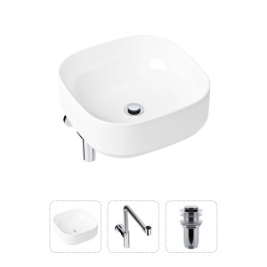 90704251 Раковина накладная 21520261 40см, с донным клапаном и сифоном Bathroom Sink STLM-0346187 LAVINIA BOHO