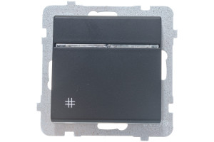 16245642 Перекрестный выключатель с подсветкой без рамки, черный металлик LP-4RS/m/33 Ospel Sonata