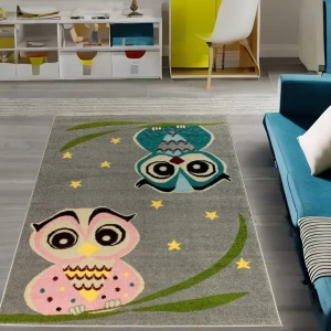 Ковер Agnella Funky Top Owl Grey прямой 120x150 см полипропилен