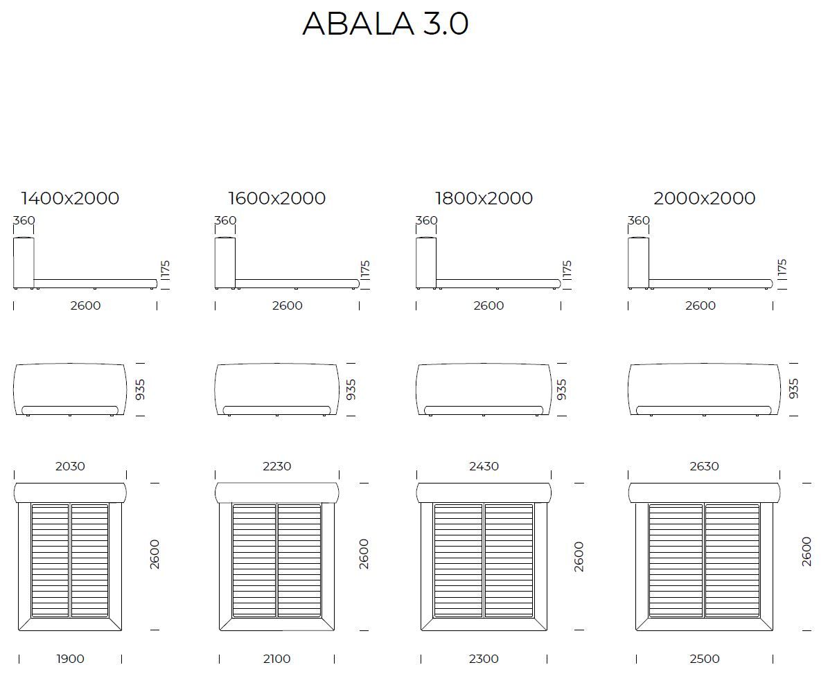 Двуспальная кровать из ткани с мягким изголовьем Nobonobo ABALA ARCH-00058846 - Вид №5