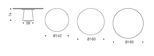 Круглый деревянный и керамический стол Cattelan italia Rado ARCH-00086198 - Вид №2